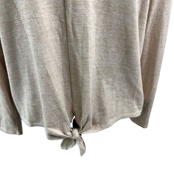 Ann Taylor gold neutral tie top- size M - Picture 2 of 8